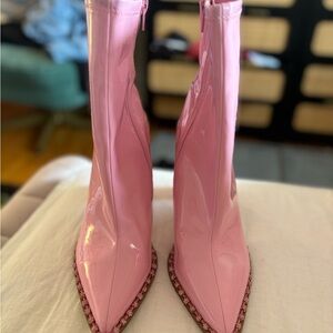 Pink Patent Leather Women's Boots